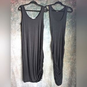 Black Sleeveless Ruched Tank Dress Bundle